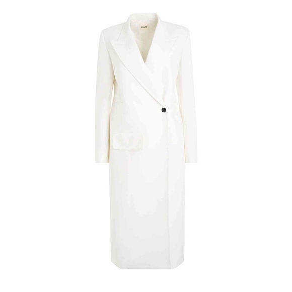 KHAITE White Cobble Long Coat Size 8 NWT - Picture 2 of 16